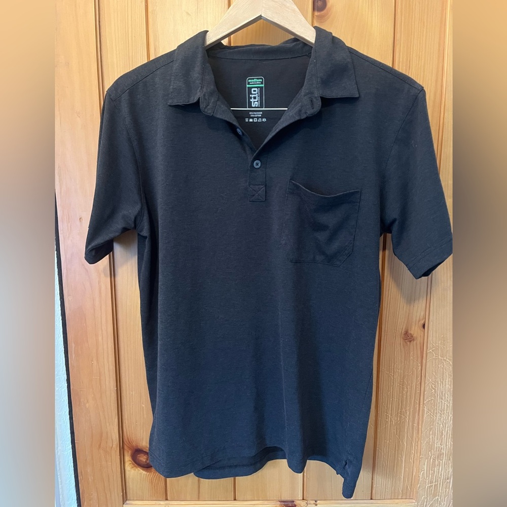 Stio Men’s polo shirt | size medium | dark grey